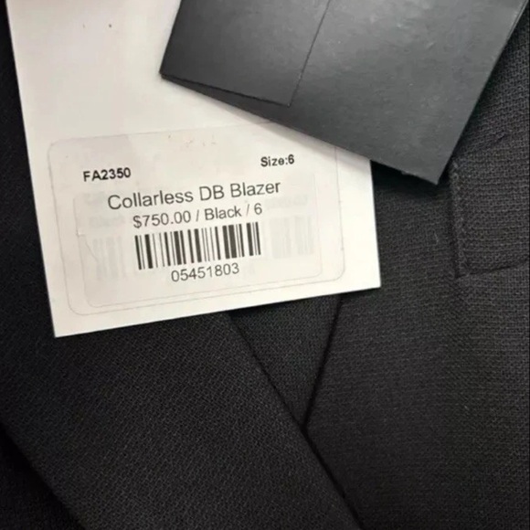 Smythe Collarless Double Breasted Blazer in Black - Picture 4 of 8